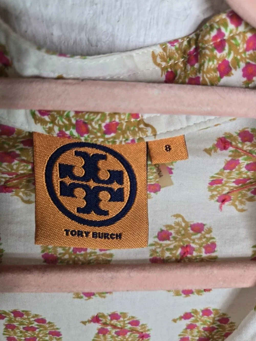 Tory Burch Indian Print Cotton Tunic Top Sequins